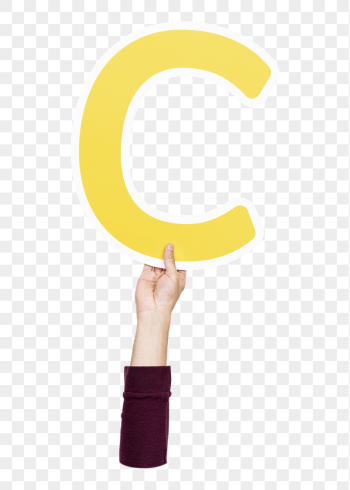 Letter C png hand holding | Free PNG - rawpixel