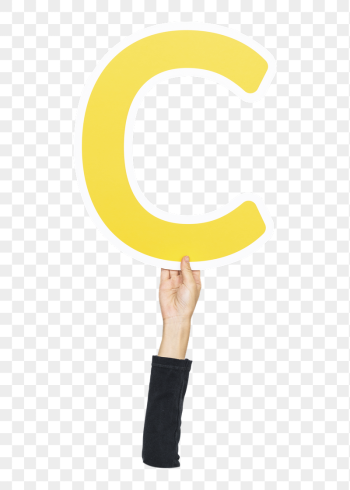 Letter C png hand holding | Free PNG - rawpixel