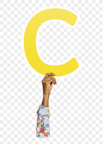 Letter C png hand holding | Free PNG - rawpixel