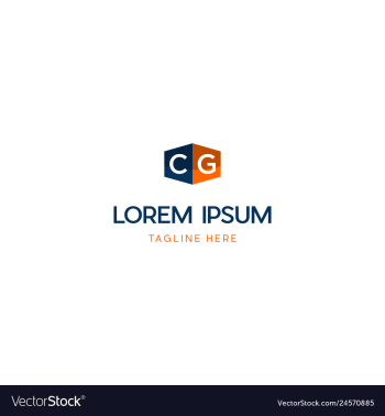Letter cg cube creative business logo design vector image Letter cg cube creative business logo design vector image