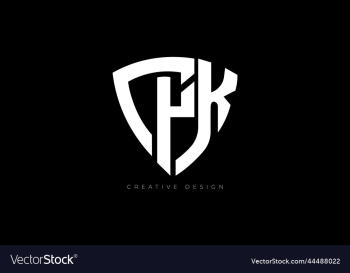 letter design cpk shield shape brand logo