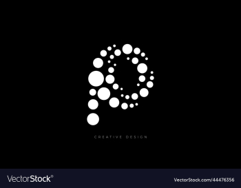 letter design p dot shape logo