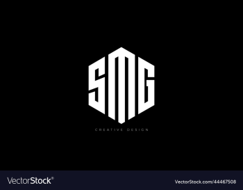letter design smg hexagon shape logo