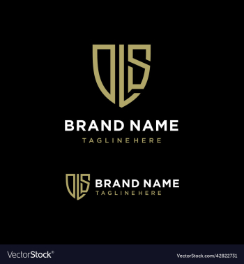 letter dls with shield shape logo