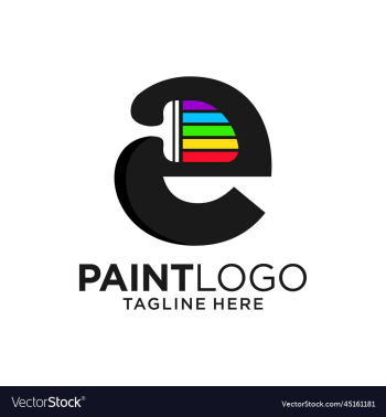 letter e paint logo design letter e paint logo design