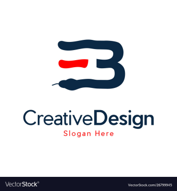 Letter eb with snake creative business logo vector image Letter eb with snake creative business logo vector image