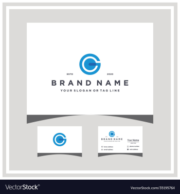 letter g logo design and business card