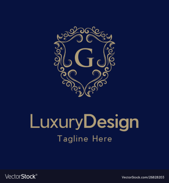 Letter g luxury shield frame creative business log vector image Letter g luxury shield frame creative business log vector image