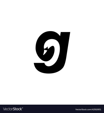letter g with swan icon logo letter g with swan icon logo