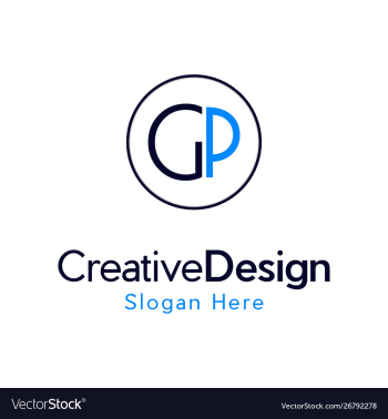 Letter gp creative business logo design vector image Letter gp creative business logo design vector image