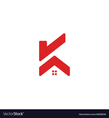 letter k home shape abstract geometric logo