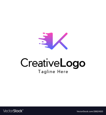 Letter k splash logo design vector image Letter k splash logo design vector image