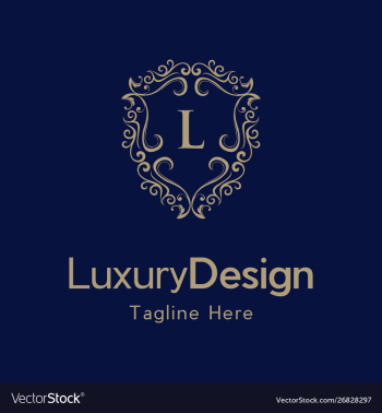 Letter l luxury shield frame creative business log vector image Letter l luxury shield frame creative business log vector image
