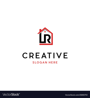 Letter lr and home logo design vector image Letter lr and home logo design vector image