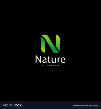 letter n for nature and leaf logo logo nature