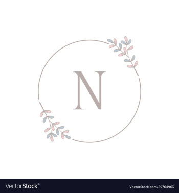 letter n logo design with leaf eps 10