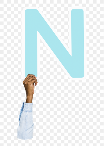 Letter N png hand holding | Free PNG - rawpixel