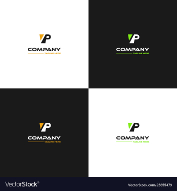 Letter p power company logo design vector image Letter p power company logo design vector image