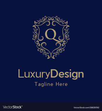 Letter q luxury shield frame creative business log vector image Letter q luxury shield frame creative business log vector image