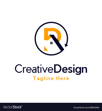 Letter r home reality creative business logo vector image Letter r home reality creative business logo vector image