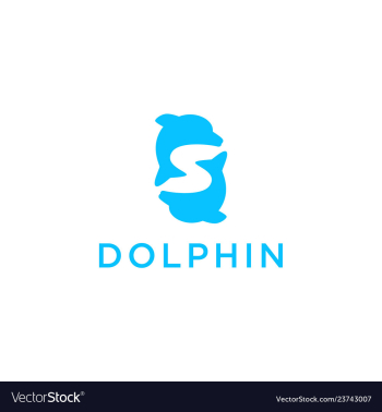 Letter s with dolphin icon logo vector image