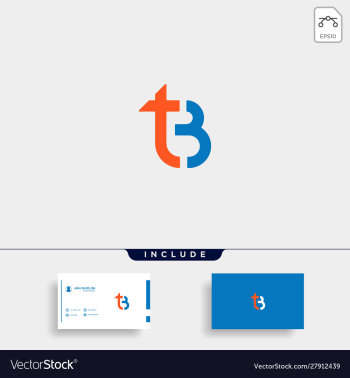 letter tb bt t b logo design simple