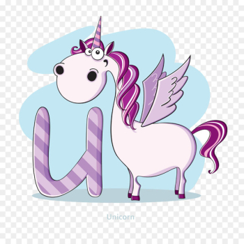 Letter U Alphabet Illustration - Pegasus and letters Letter U Alphabet Illustration - Pegasus and letters