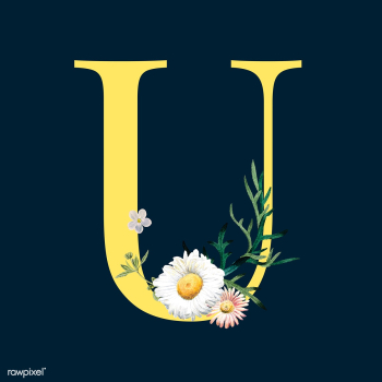 Letter U with blossoms | Free stock vector - 545000 Letter U with blossoms | Free stock vector - 545000