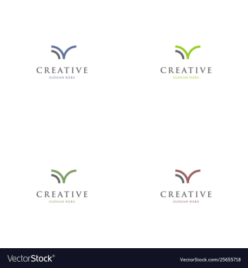 Letter v line technology brand logo vector image Letter v line technology brand logo vector image