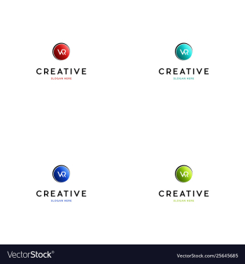 Letter vr 360 view logo design vector image Letter vr 360 view logo design vector image