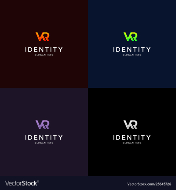Letter vr 360 view logo design vector image Letter vr 360 view logo design vector image