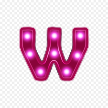 Letter W Light Alphabet Red - Red neon alphabet W 