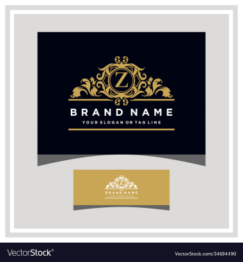 letter z logo design concept royal luxury gold