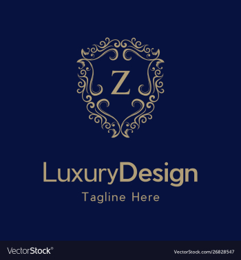 Letter z luxury shield frame creative business log vector image Letter z luxury shield frame creative business log vector image