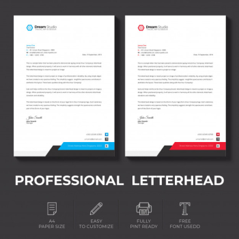 Letterhead template in flat style Free Psd