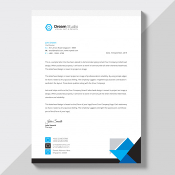 Letterhead template in flat style Free Psd