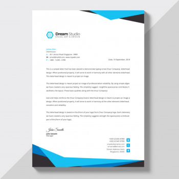 Letterhead template in flat style Free Vector