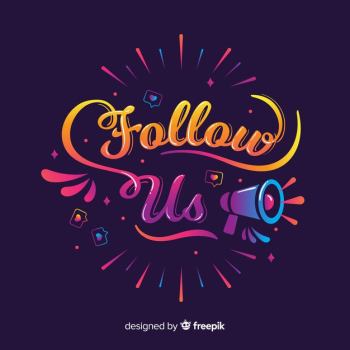 Lettering follow us Lettering follow us