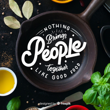 Lettering quote with image Free Vector