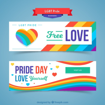 Lgbt pride banners in flat style Lgbt pride banners in flat style