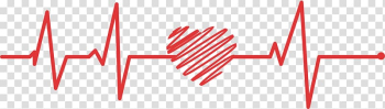 Life line illustration, Electrocardiography Red Euclidean , Red love doodle line transparent background PNG clipart