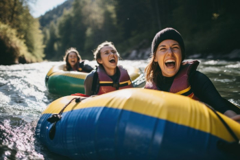 Lifejacket laughing vehicle tubing. AI | Free Photo - rawpixel Lifejacket laughing vehicle tubing. AI | Free Photo - rawpixel