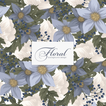 Light blue flower seamless background Free Vector