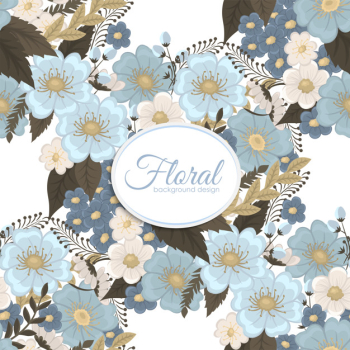 Light blue flower seamless background Free Vector