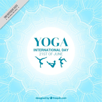 Light blue international yoga day background Light blue international yoga day background