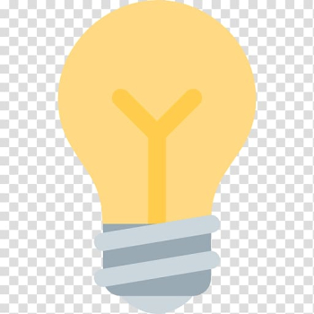 Light bulb illustration, Incandescent light bulb Emoji LED lamp Symbol, light transparent background PNG clipart