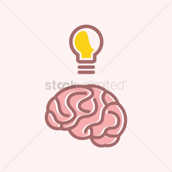 Light bulb on brain Light bulb on brain
