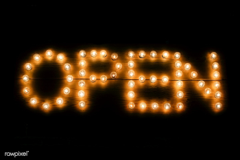 Light bulb 'Open' sign | Free stock photo - 555886 Light bulb 'Open' sign | Free stock photo - 555886