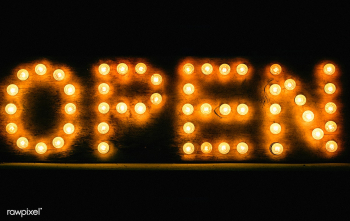 Light bulb 'Open' sign | Free stock photo - 555939 Light bulb 'Open' sign | Free stock photo - 555939