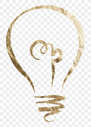 Light bulb png sticker, gold | Free PNG Illustration - rawpixel